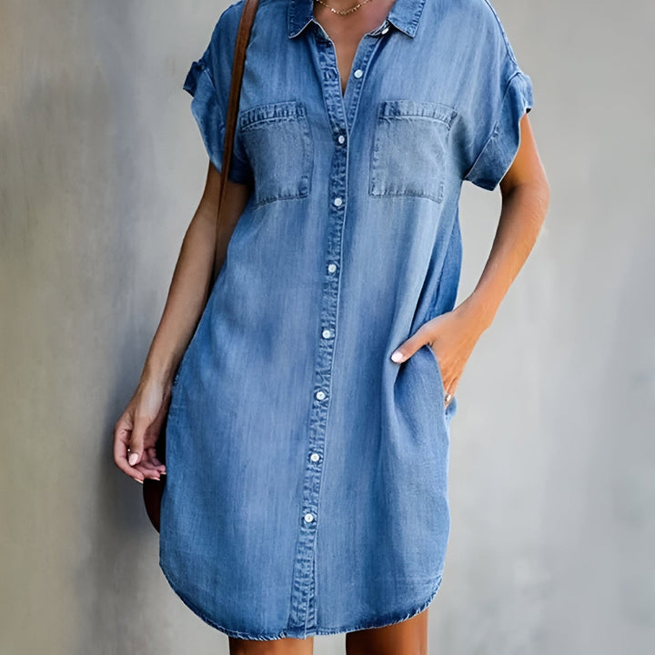 Julie™ | Robe en Jean à Boutons