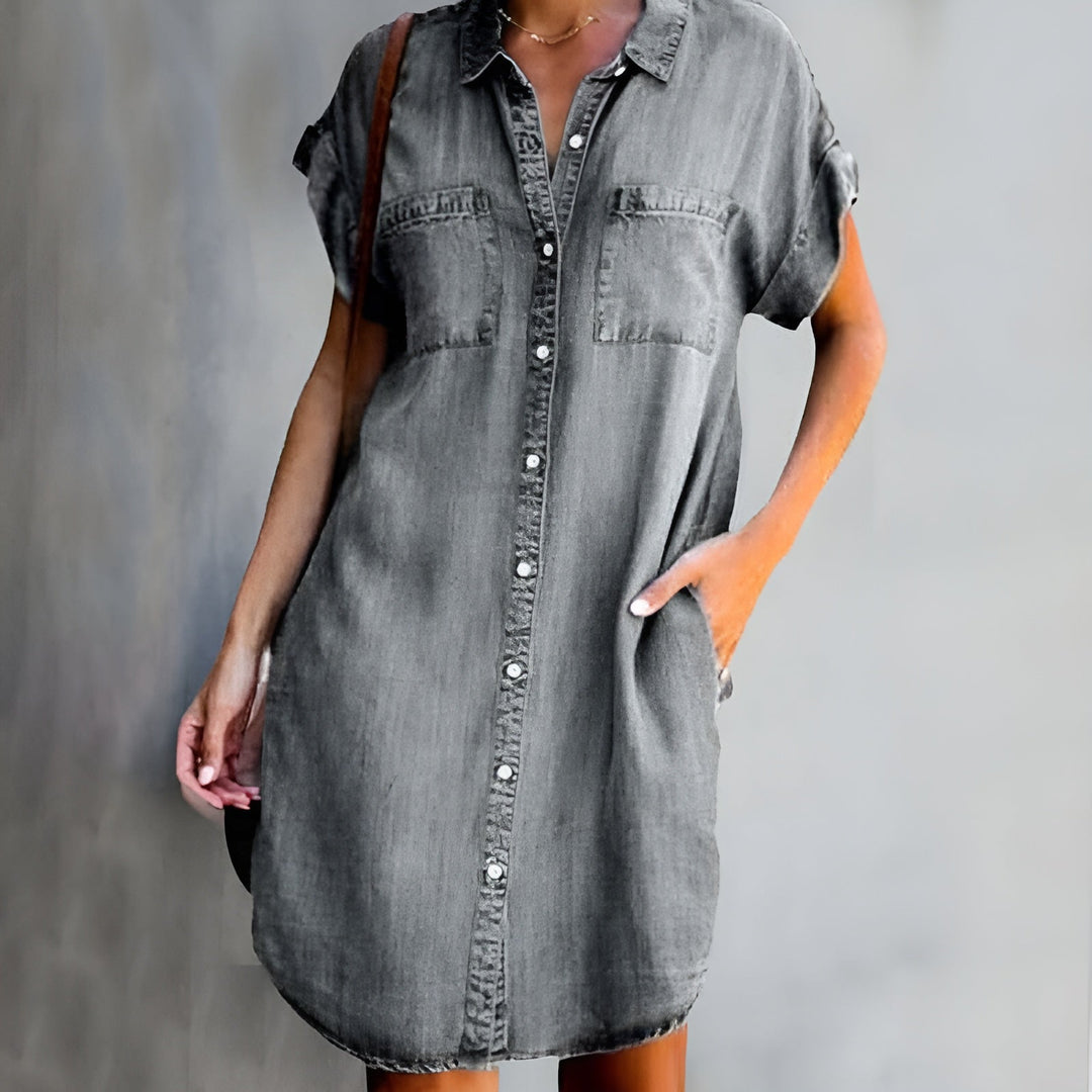 Julie™ | Robe en Jean à Boutons