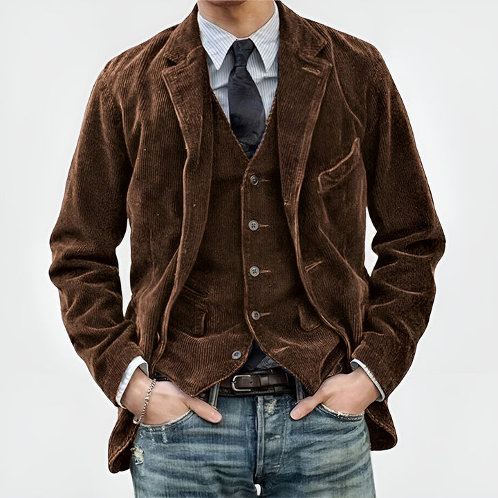 Tommy™ | Blazer Classique en Velours Côtelé avec Gilet
