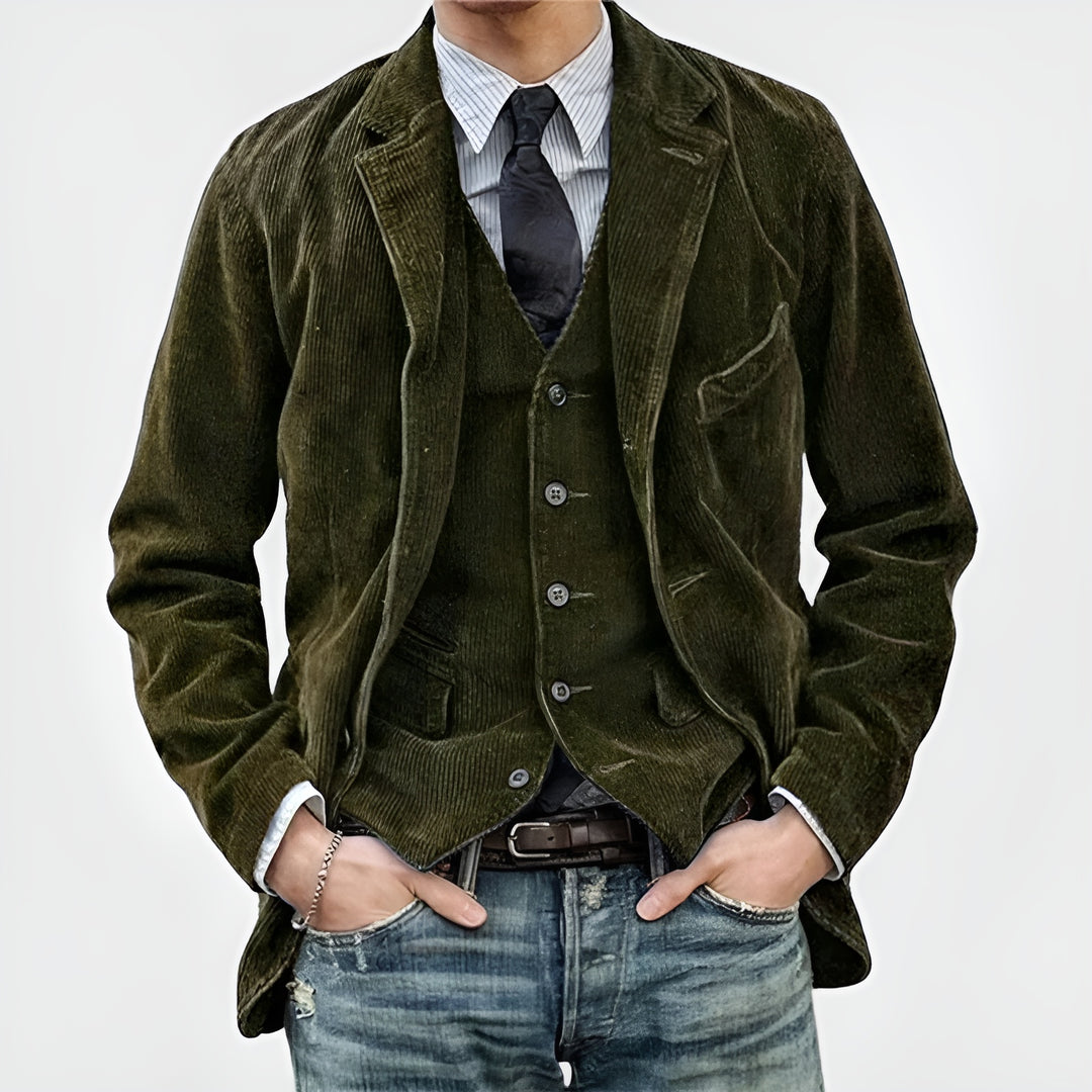 Tommy™ | Blazer Classique en Velours Côtelé avec Gilet