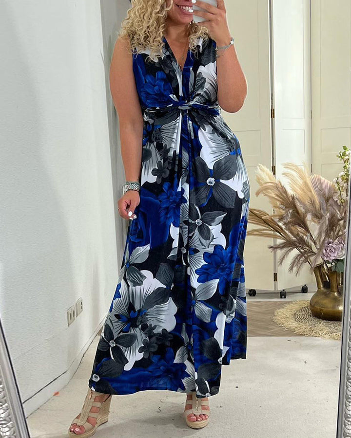 Variant image for Robe Longue Femme Fleurie Sans Manches, Élégante et Confortable pour l'Été - Robe Maxi Idéale pour Toutes Occasions-19