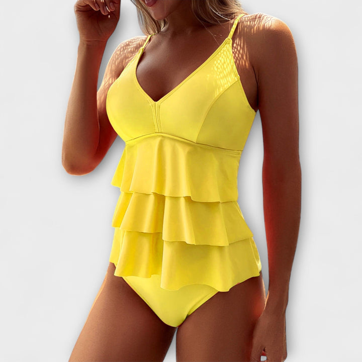 Léonie™ | Maillot volanté col en V