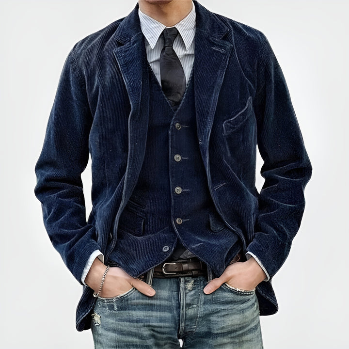 Tommy™ | Blazer Classique en Velours Côtelé avec Gilet