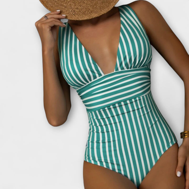 Nola™ | Maillot rayé & taille flatteuse