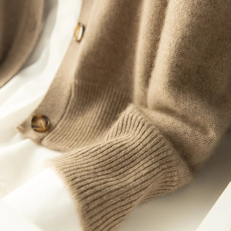 Margaux™ | Cardigan Classique à Boutons camel