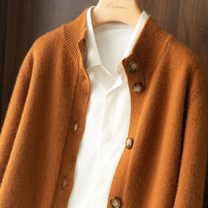 Margaux™ | Cardigan Classique à Boutons camel