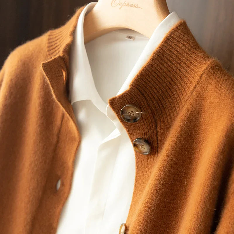 Margaux™ | Cardigan Classique à Boutons camel