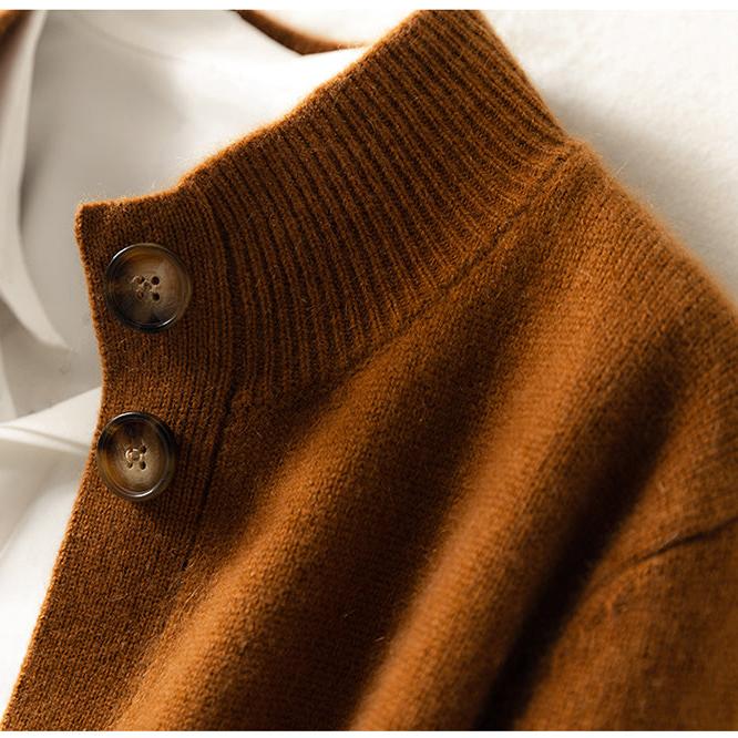 Margaux™ | Cardigan Classique à Boutons camel