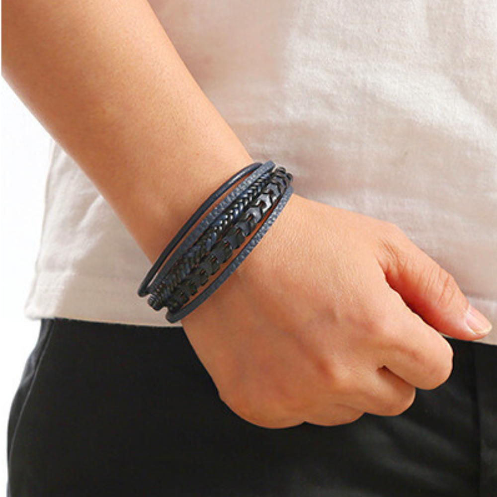 Bastien™ | Bracelet tressé en cuir Homme