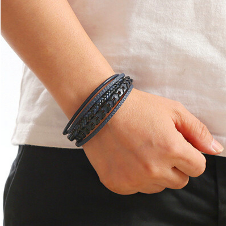 Bastien™ | Bracelet tressé en cuir Homme