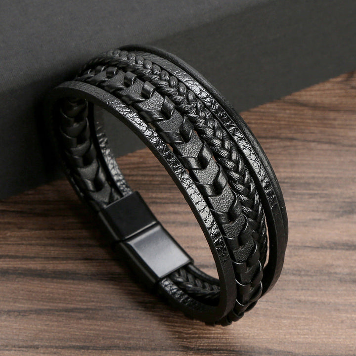 Bastien™ | Bracelet tressé en cuir Homme