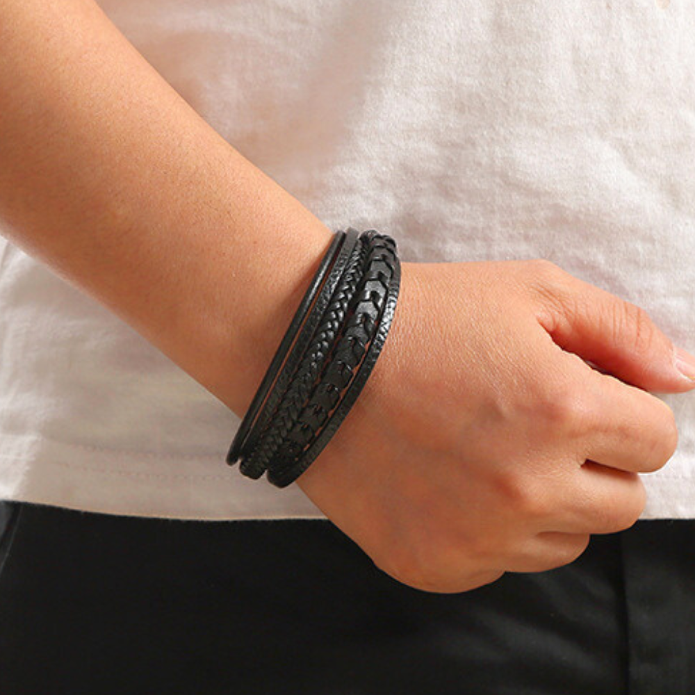 Bastien™ | Bracelet tressé en cuir Homme