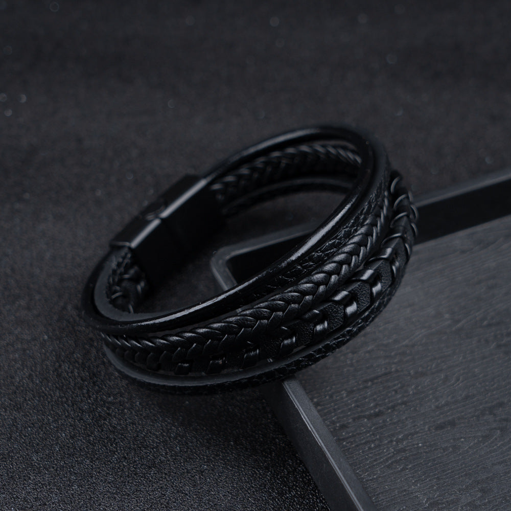 Bastien™ | Bracelet tressé en cuir Homme