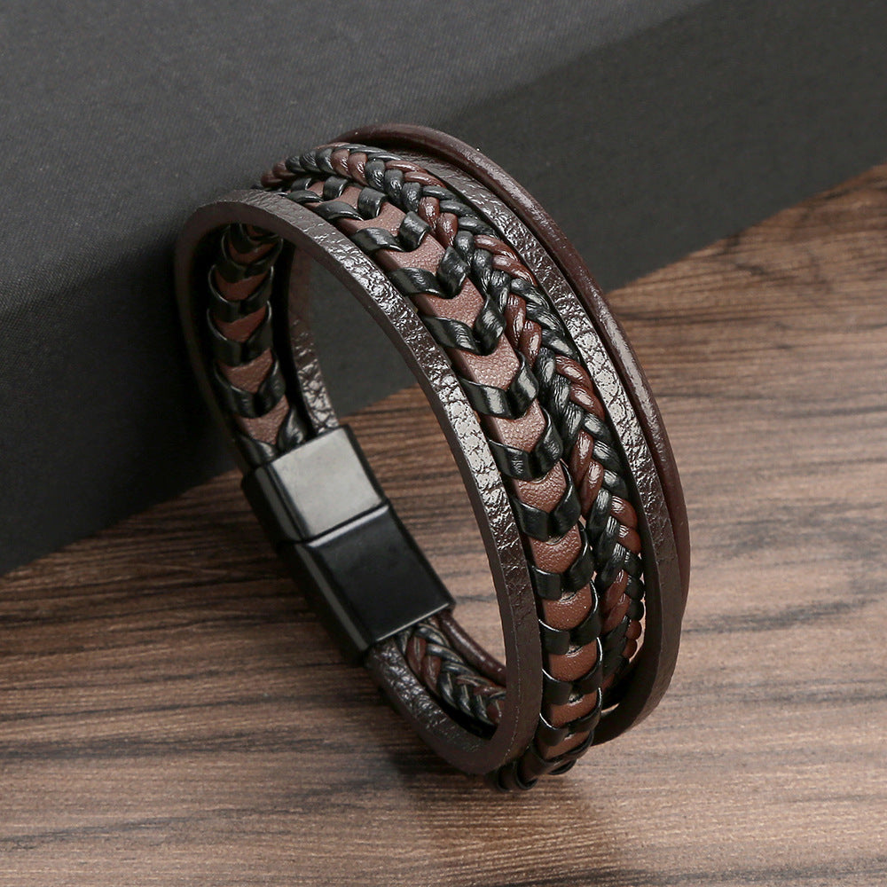 Bastien™ | Bracelet tressé en cuir Homme