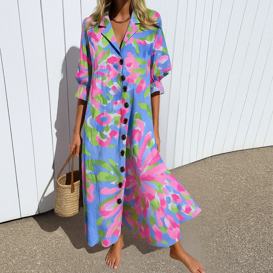 Jasmine™ | Robe Longue à Boutons