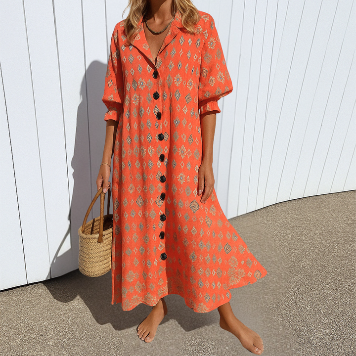 Jasmine™ | Robe Longue à Boutons
