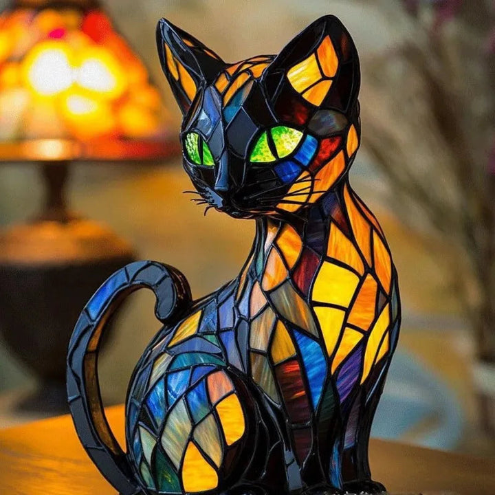 Mira™ | Lampe chat en verre coloré envoûtante