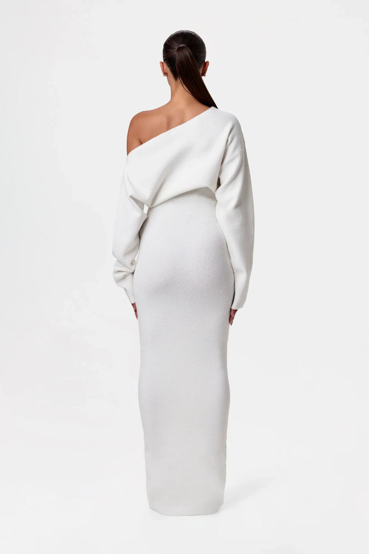 Apolline™ | Robe Pull à Épaules Dénudées