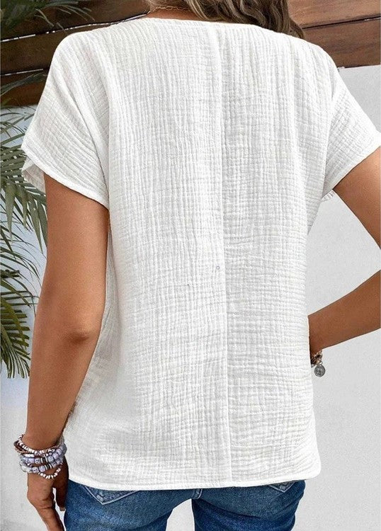 Anthousa™ | Top Avec col et Boutons