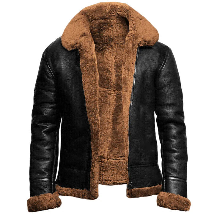 James™ | Leather Jacket with Faux Fur