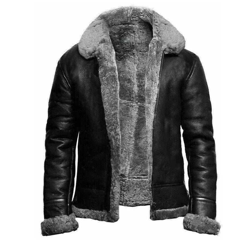 James™ | Leather Jacket with Faux Fur
