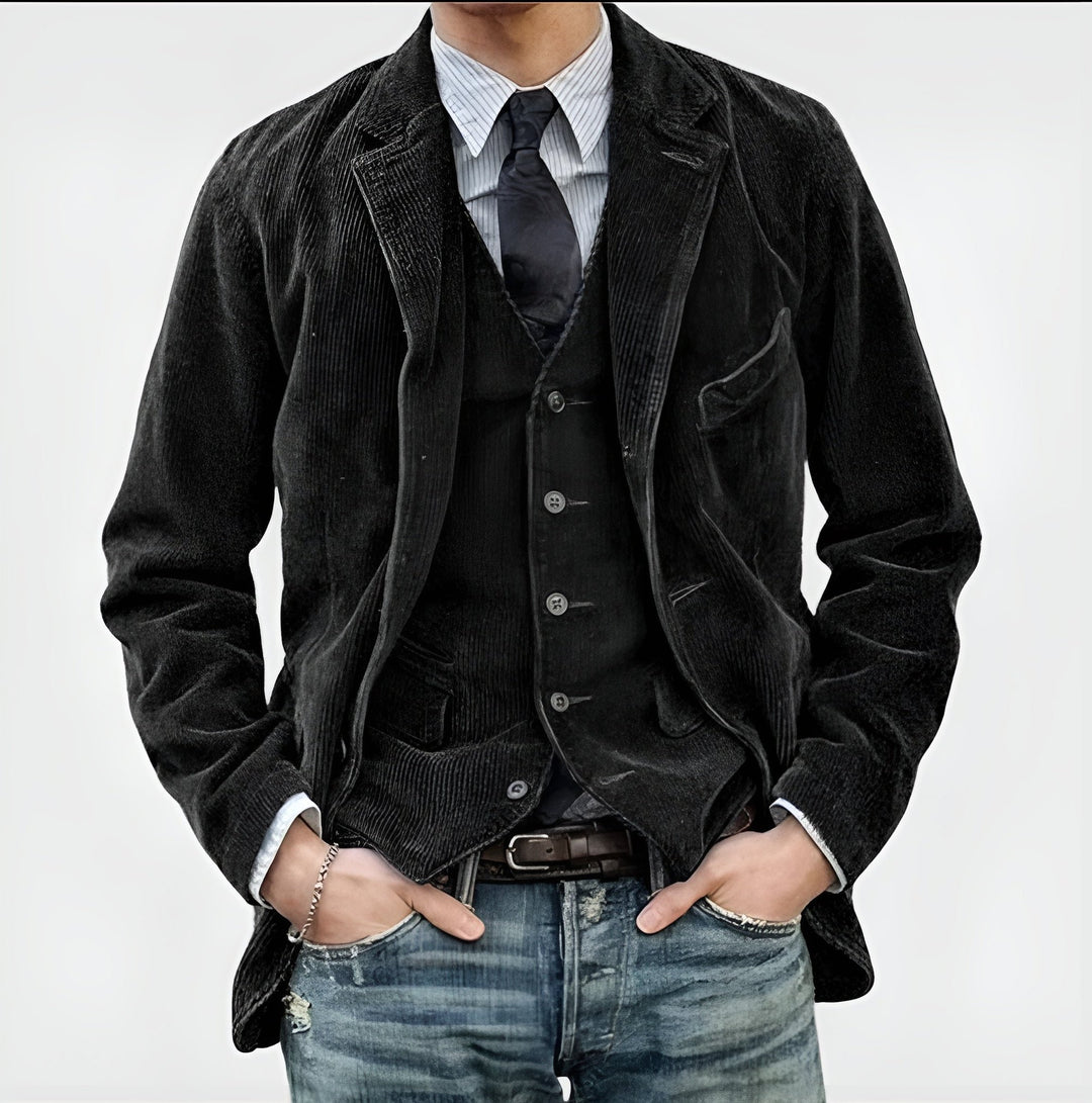 Tommy™ | Blazer Classique en Velours Côtelé avec Gilet