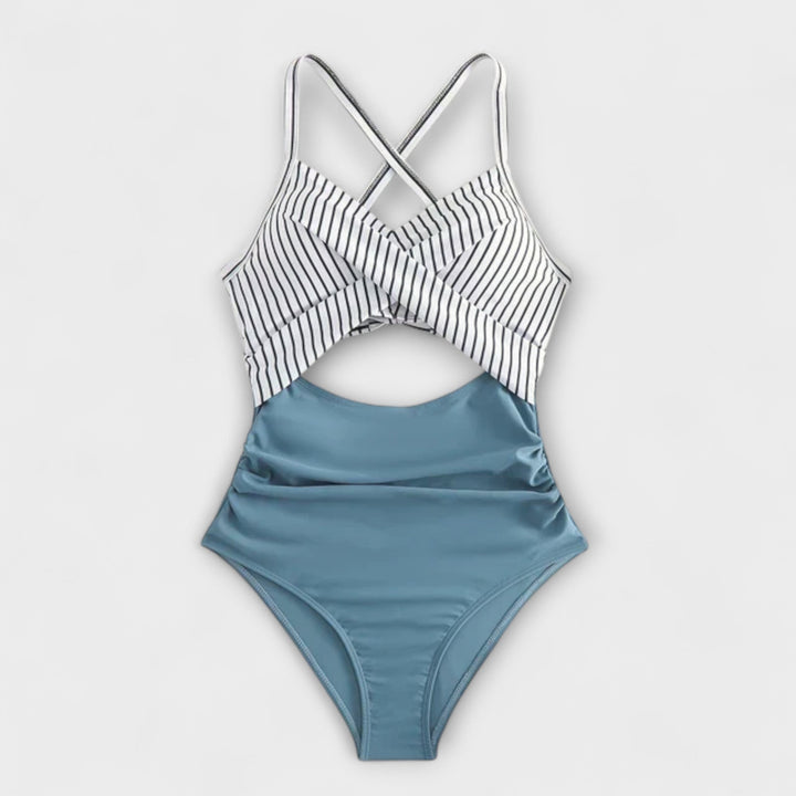 Variant image for Maillot de Bain Femme 1 Pièce Taille Haute avec Ceinture d'Empilement – Confort et Élégance, Plusieurs Couleurs Disponibles-6