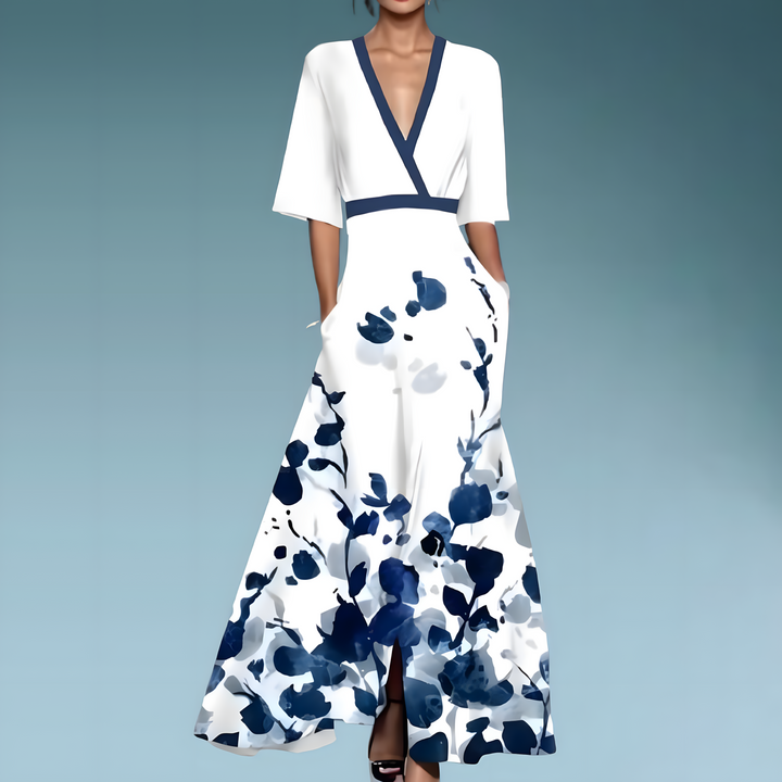 Fleurine™ | Robe Élégante à Motif Fleuri