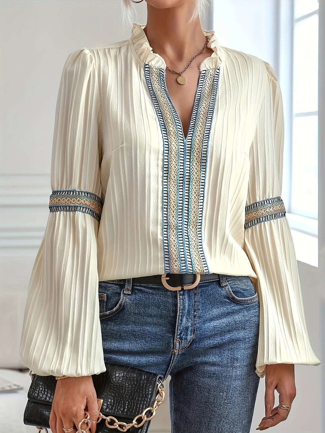 Jeffiner™ | Blouse en Dentelle Élégante