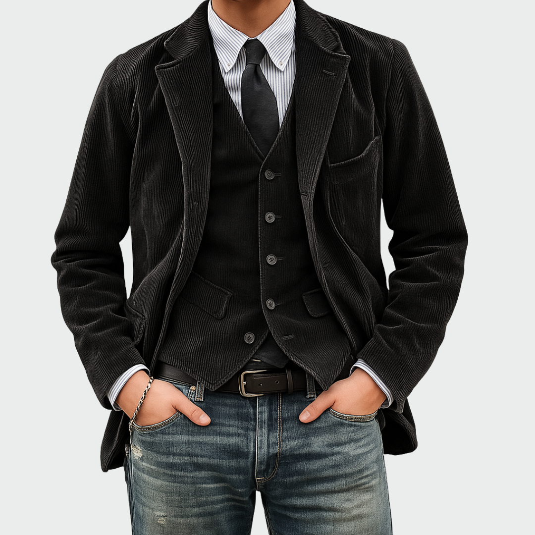 Tommy™ | Ensemble 2 pièces: Blazer et Gilet en Velours