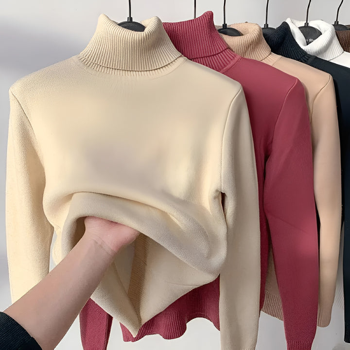 Delphine™ | Pull Luxe Col Roulé Doublé en Fleece